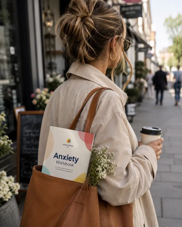 Anxiety Workbook in a tote bag